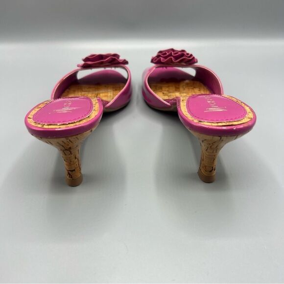 Nickels Stevie Pink Flower Open Toe Heels Sandals - Picture 3 of 5